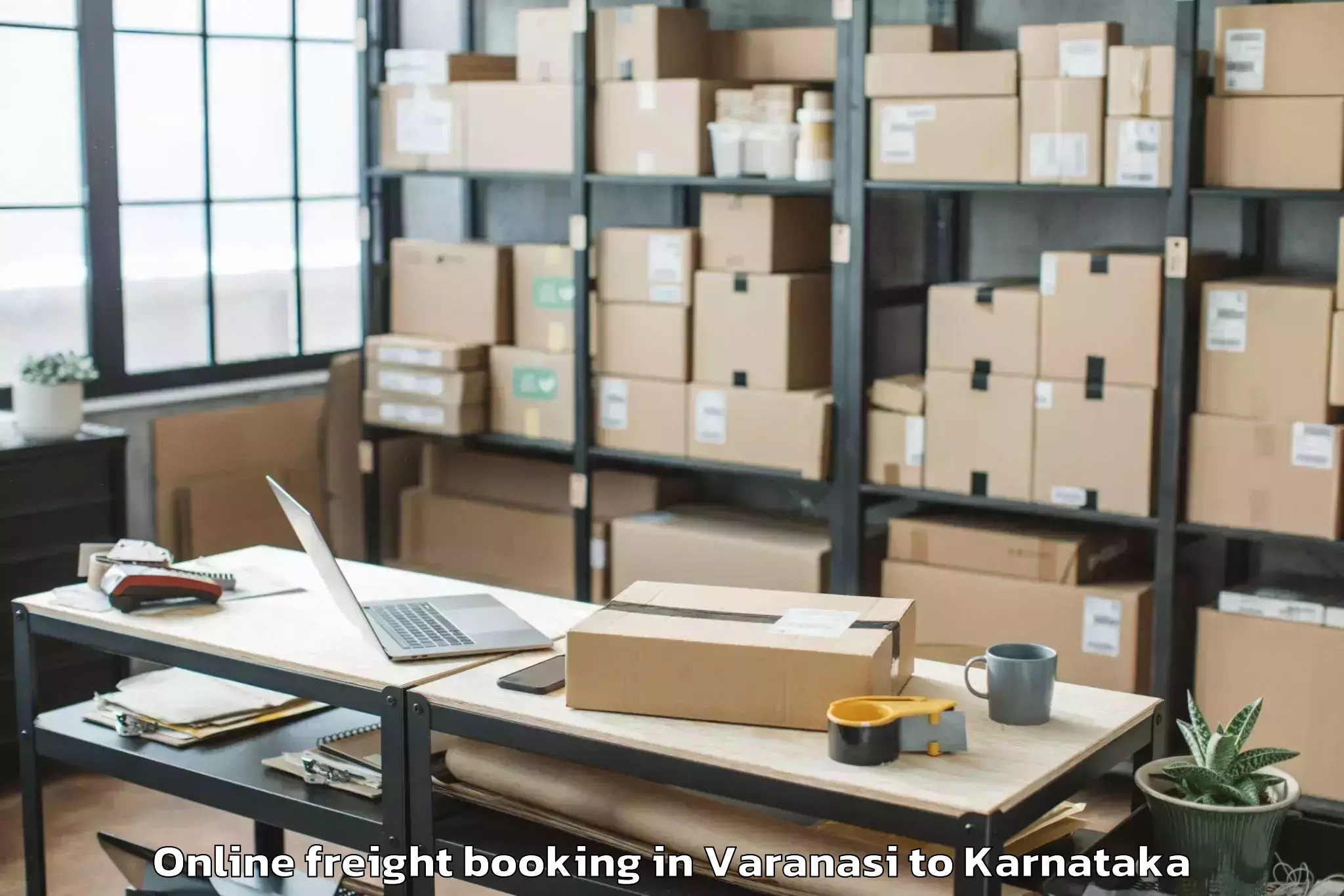 Book Varanasi to Holesirigere Online Freight Booking